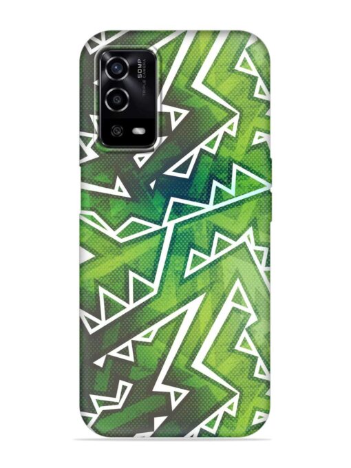 Green Graffiti Seamless Embossed Soft Silicone Case for Oppo A55 Zapvi