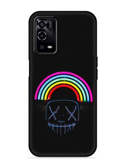 Mask Rainbow Embossed Soft Silicone Case for Oppo A55 Zapvi