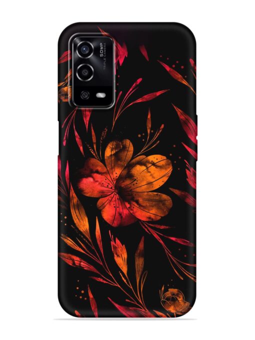 Red Flower Painting Embossed Soft Silicone Case for Oppo A55 Zapvi