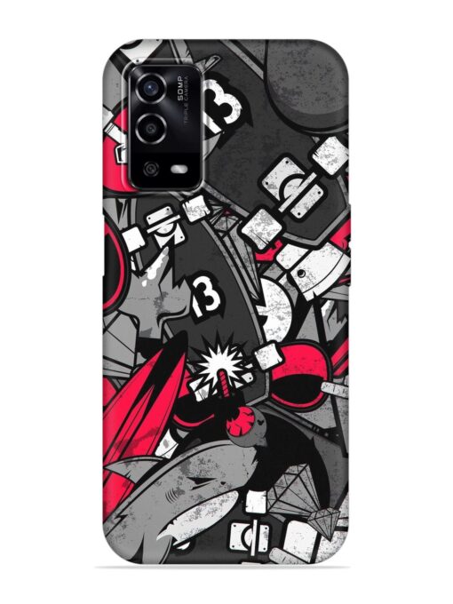 Fictional Doodle Embossed Soft Silicone Case for Oppo A55 Zapvi