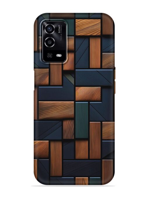 Wooden Background Cubes Embossed Soft Silicone Case for Oppo A55 Zapvi