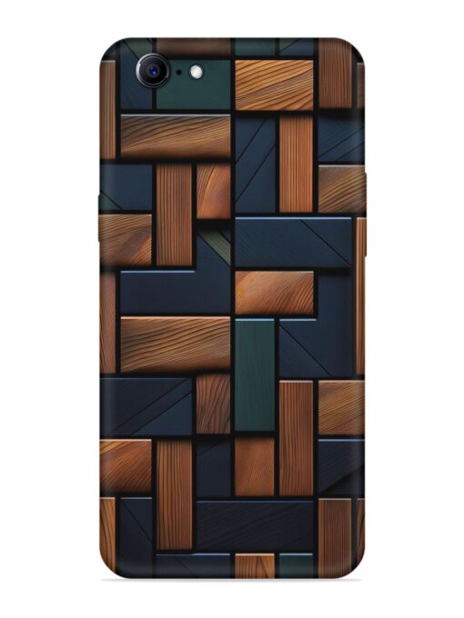 Wooden Background Cubes Embossed Soft Silicone Case for Oppo A57 (2016) Zapvi