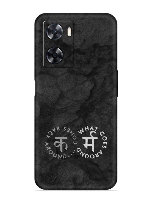 Karma Hindi Word Embossed Soft Silicone Case for Oppo A57 (4G)