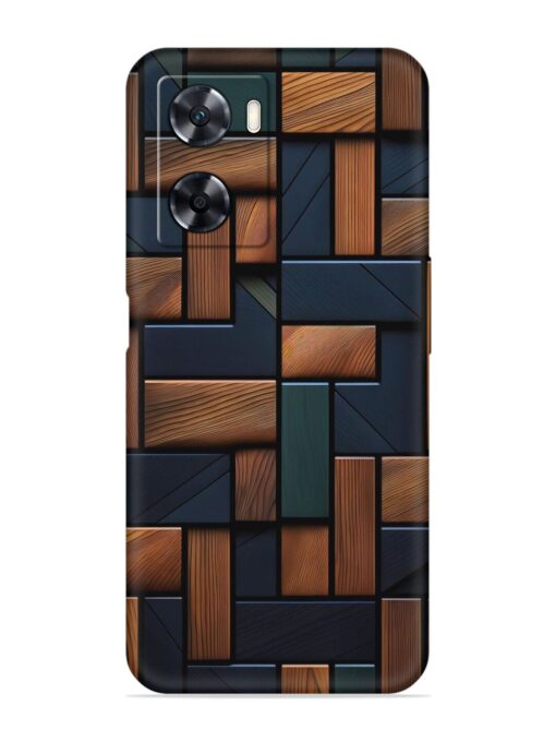 Wooden Background Cubes Embossed Soft Silicone Case for Oppo A57 (4G)