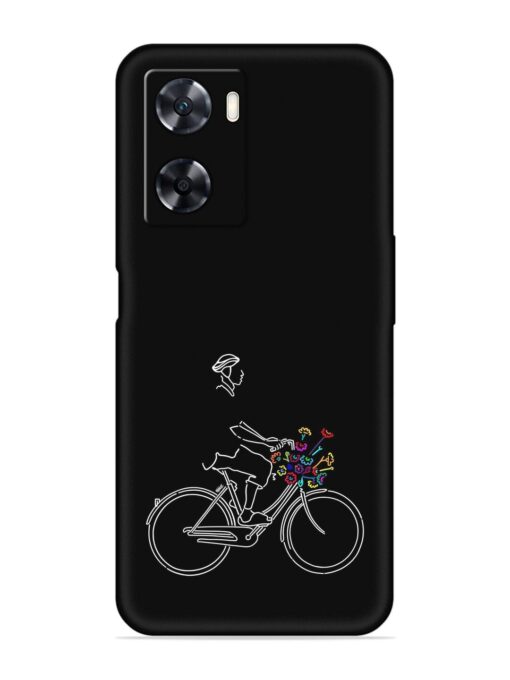 Minimalist Cycle Art Embossed Soft Silicone Case for Oppo A57 (4G)