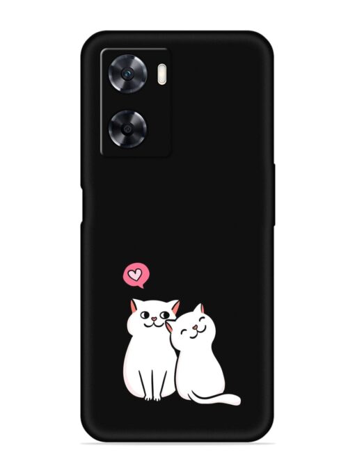 Cute Loving Cats Embossed Soft Silicone Case for Oppo A57 (4G)