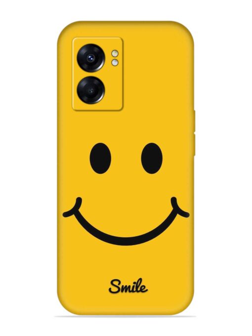 Yellow Smiley Embossed Soft Silicone Case for Oppo A57 (5G)