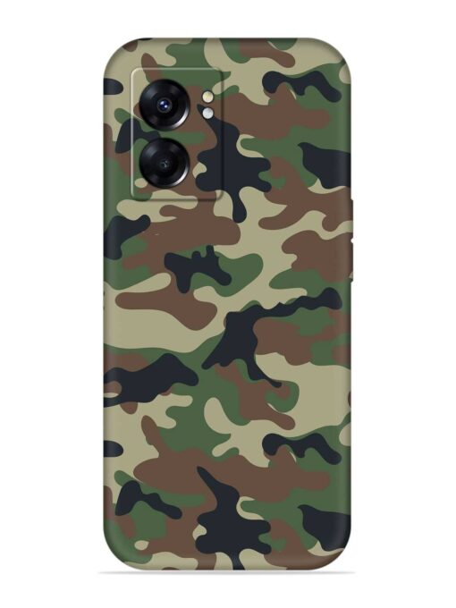 Army Military Camouflage Dark Green Embossed Soft Silicone Case for Oppo A57 (5G) Zapvi