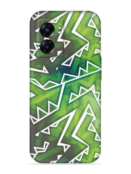 Green Graffiti Seamless Embossed Soft Silicone Case for Oppo A57 (5G)