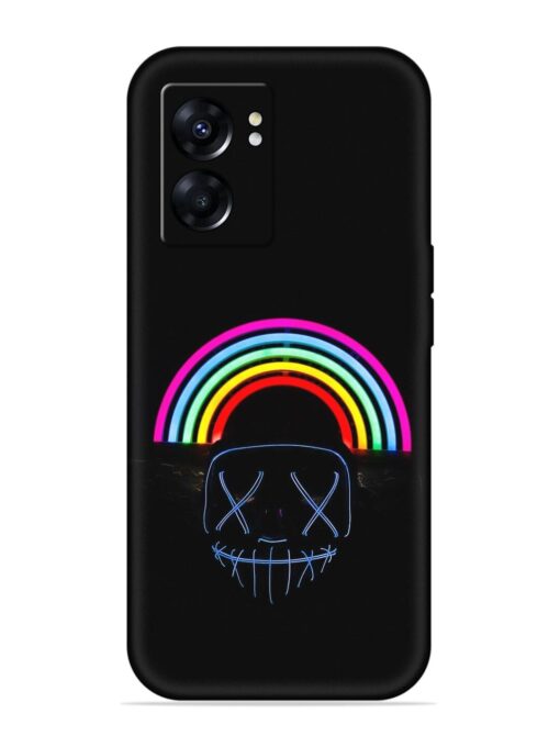 Mask Rainbow Embossed Soft Silicone Case for Oppo A57 (5G)