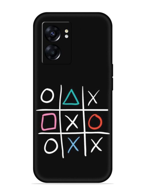 Super Neon Tic-Tac-Toe Embossed Soft Silicone Case for Oppo A57 (5G) Zapvi