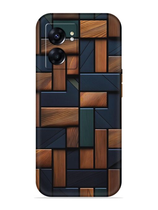 Wooden Background Cubes Embossed Soft Silicone Case for Oppo A57 (5G)