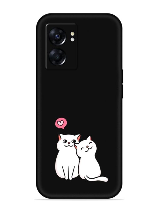 Cute Loving Cats Embossed Soft Silicone Case for Oppo A57 (5G)