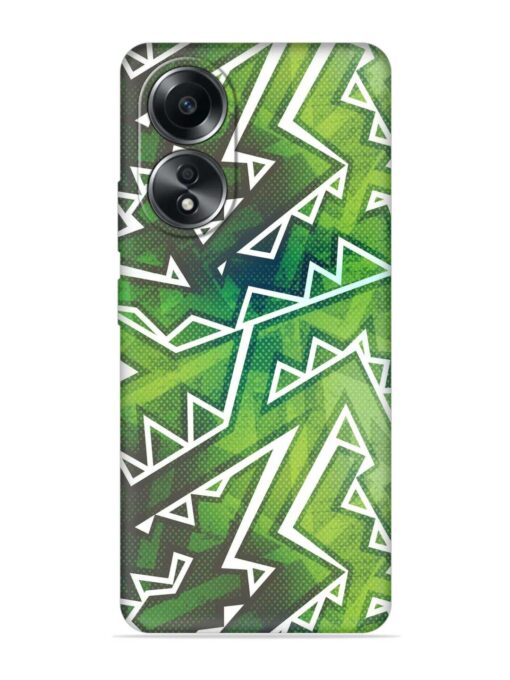 Green Graffiti Seamless Embossed Soft Silicone Case for Oppo A58 Zapvi