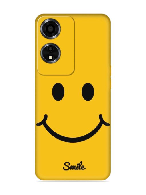 Yellow Smiley Embossed Soft Silicone Case for Oppo A59 (5G)