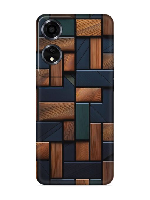 Wooden Background Cubes Embossed Soft Silicone Case for Oppo A59 (5G)