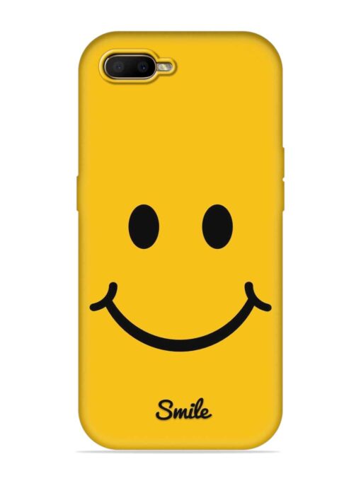 Yellow Smiley Embossed Soft Silicone Case for Oppo A5S