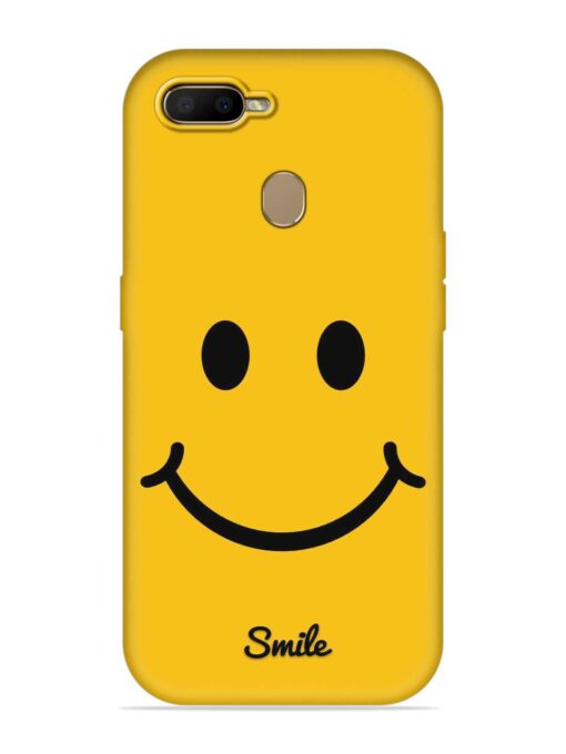 Yellow Smiley Embossed Soft Silicone Case for Oppo A7 Zapvi