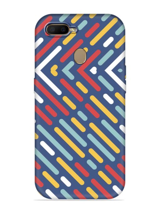 Colored Lines Embossed Soft Silicone Case for Oppo A7 Zapvi