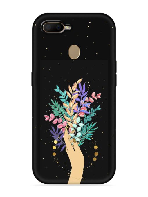 Flower On Hand Embossed Soft Silicone Case for Oppo A7