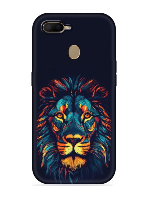 Colorful Lion Embossed Soft Silicone Case for Oppo A7