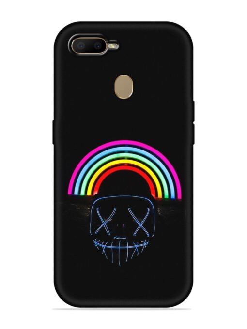 Mask Rainbow Embossed Soft Silicone Case for Oppo A7 Zapvi