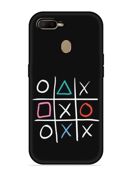 Super Neon Tic-Tac-Toe Embossed Soft Silicone Case for Oppo A7 Zapvi