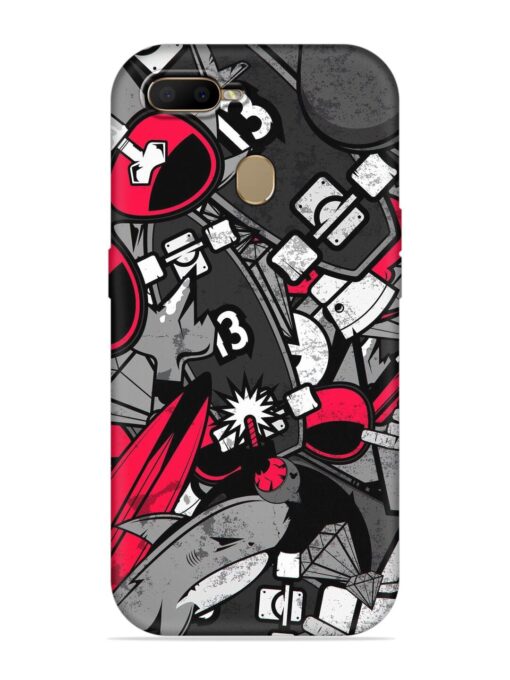 Fictional Doodle Embossed Soft Silicone Case for Oppo A7 Zapvi