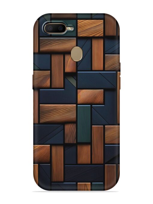 Wooden Background Cubes Embossed Soft Silicone Case for Oppo A7 Zapvi