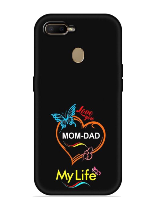 Love You Mom Dad Embossed Soft Silicone Case for Oppo A7