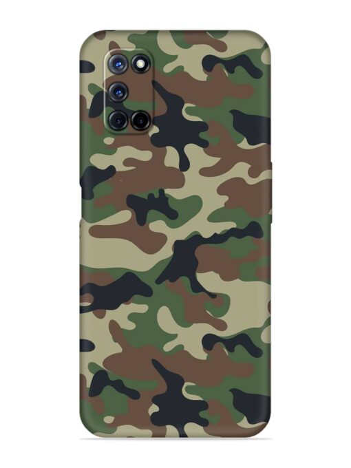 Army Military Camouflage Dark Green Embossed Soft Silicone Case for Oppo A72 Zapvi