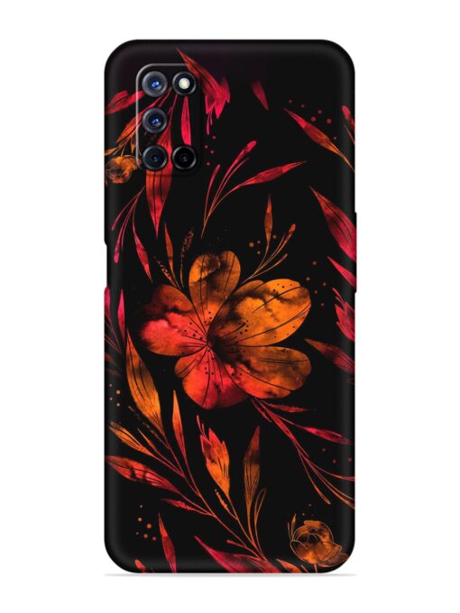 Red Flower Painting Embossed Soft Silicone Case for Oppo A72