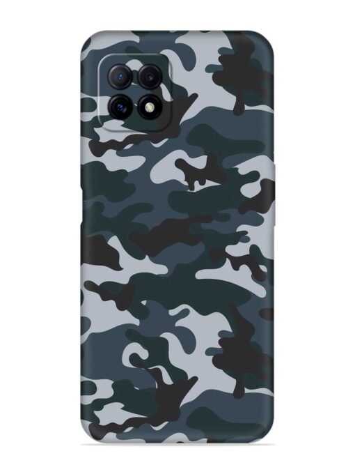 Dark Blue Army Military Art Embossed Soft Silicone Case for Oppo A73