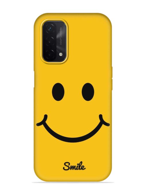 Yellow Smiley Embossed Soft Silicone Case for Oppo A74 (5G) Zapvi