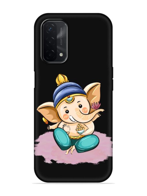 Bal Ganesh Vector Art Embossed Soft Silicone Case for Oppo A74 (5G) Zapvi