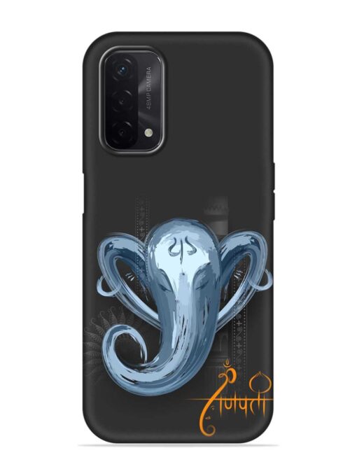 Illustration Lord Ganpati Embossed Soft Silicone Case for Oppo A74 (5G) Zapvi