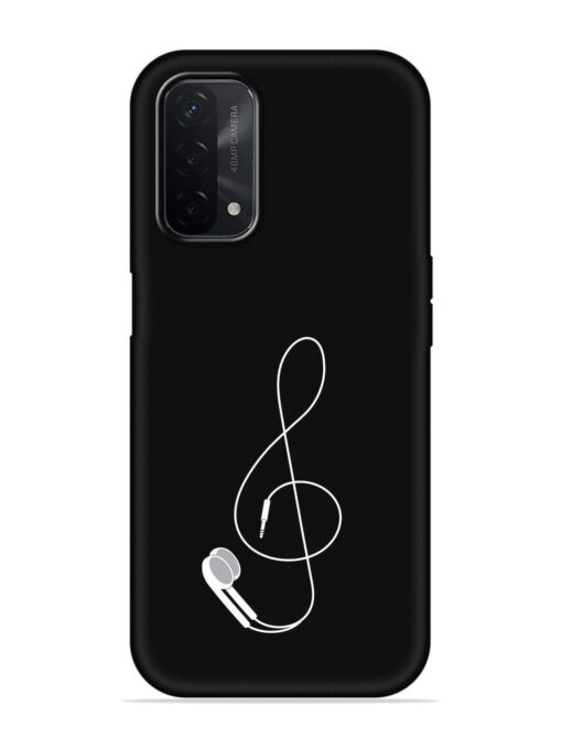 Music Earphone Vector Embossed Soft Silicone Case for Oppo A74 (5G) Zapvi