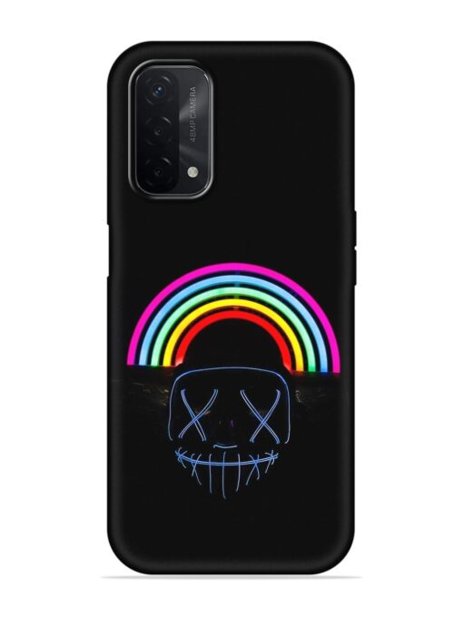 Mask Rainbow Embossed Soft Silicone Case for Oppo A74 (5G)