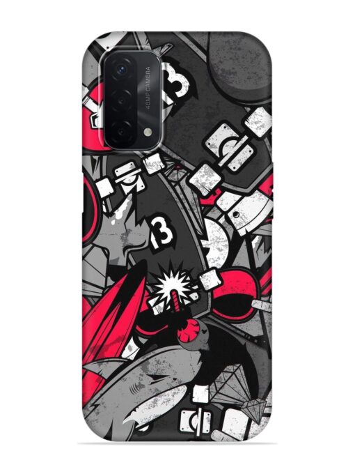 Fictional Doodle Embossed Soft Silicone Case for Oppo A74 (5G)