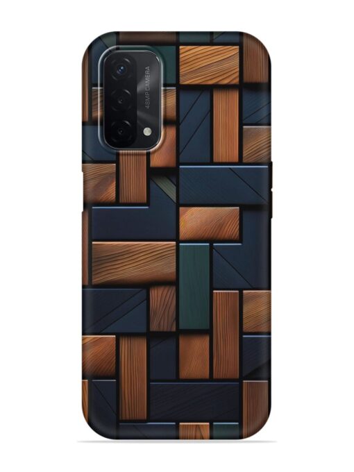 Wooden Background Cubes Embossed Soft Silicone Case for Oppo A74 (5G) Zapvi