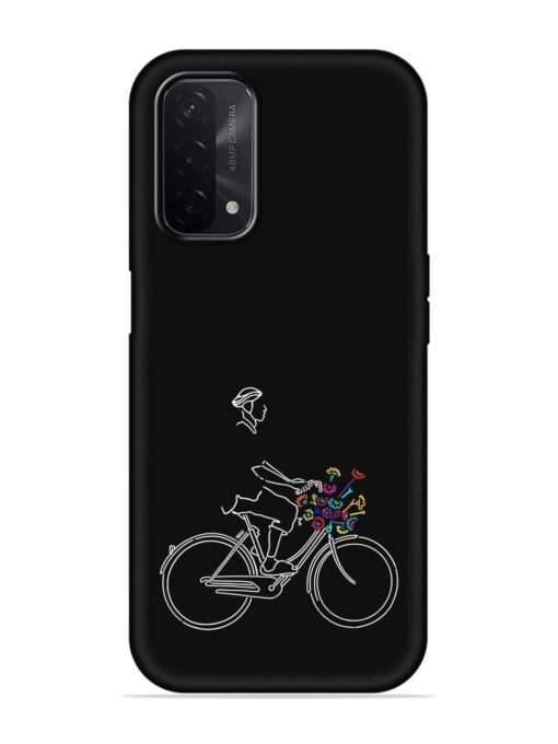 Minimalist Cycle Art Embossed Soft Silicone Case for Oppo A74 (5G)