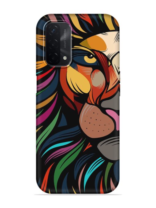 Trippy Lion Art Embossed Soft Silicone Case for Oppo A74 (5G)