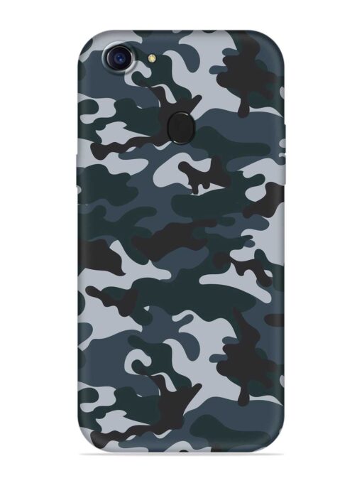 Dark Blue Army Military Art Embossed Soft Silicone Case for Oppo A75