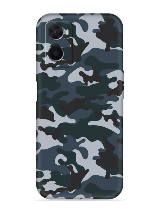 Dark Blue Army Military Art Embossed Soft Silicone Case for Oppo A76