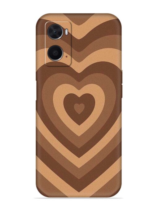 Brown Heart Embossed Soft Silicone Case for Oppo A76 Zapvi