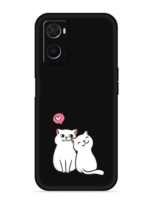 Cute Loving Cats Embossed Soft Silicone Case for Oppo A76