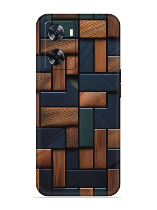 Wooden Background Cubes Embossed Soft Silicone Case for Oppo A77 Zapvi