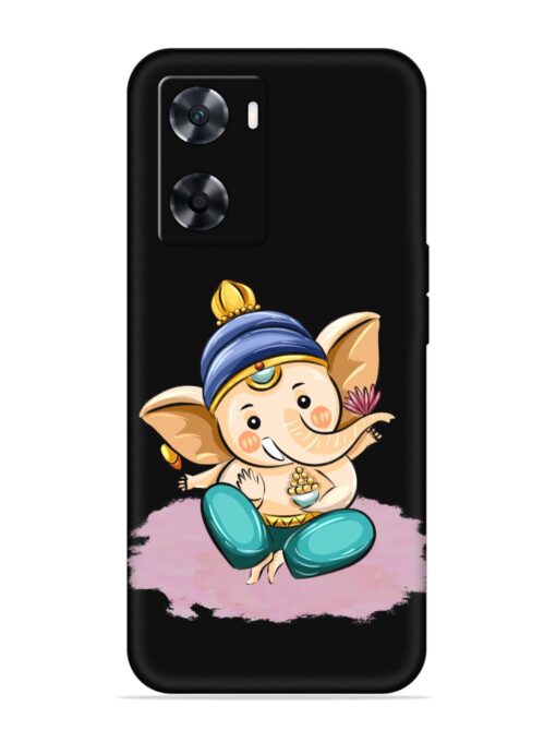 Bal Ganesh Vector Art Embossed Soft Silicone Case for Oppo A77S Zapvi