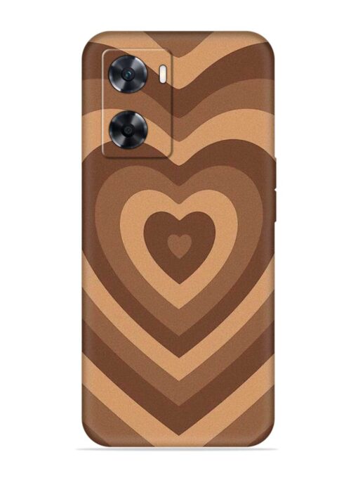 Brown Heart Embossed Soft Silicone Case for Oppo A77S