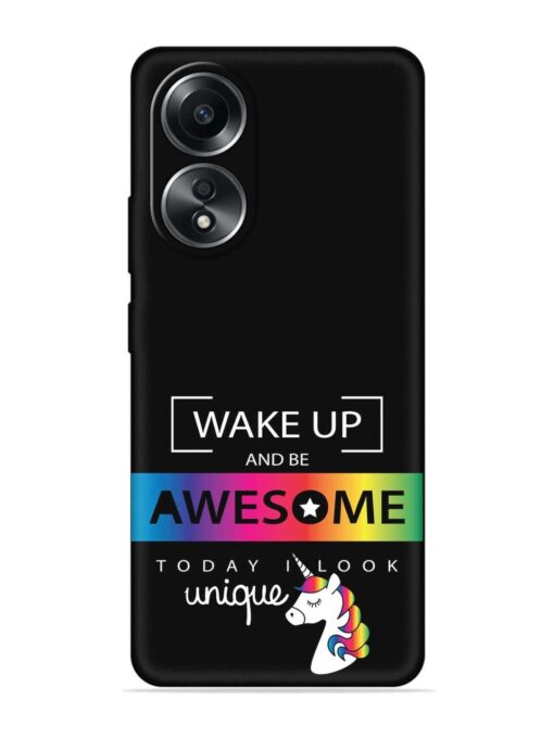 Inspirational Quote Unicorn Embossed Soft Silicone Case for Oppo A78 (4G)